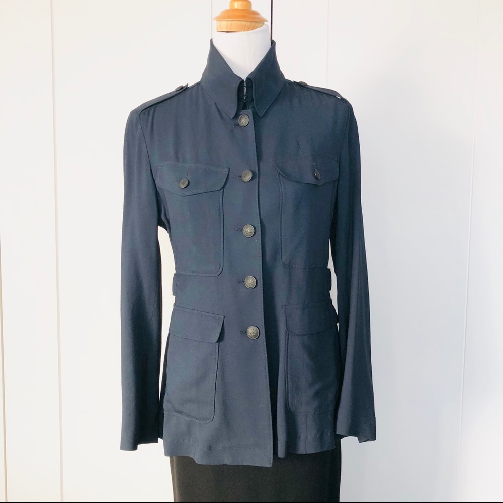 Rag & Bone Navy Military Style Jacket